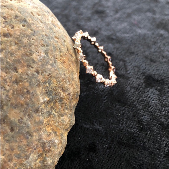 14k Rose Gold Eternity CZ Ring - Picture 4 of 8